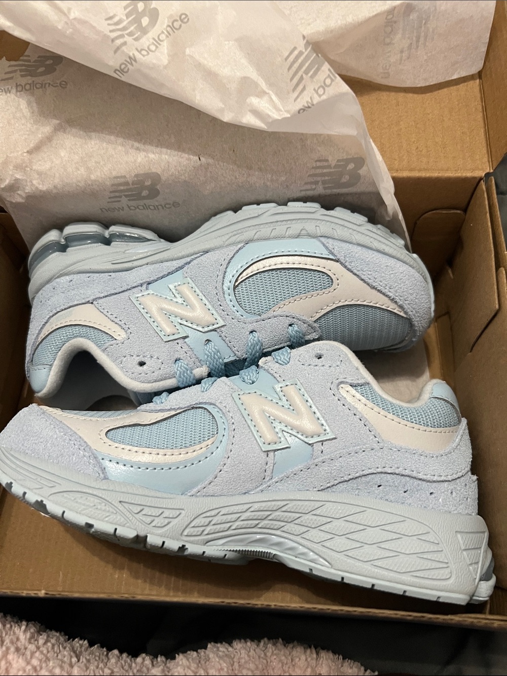 New Balance Kids Light Blue and White 530 Sneakers
